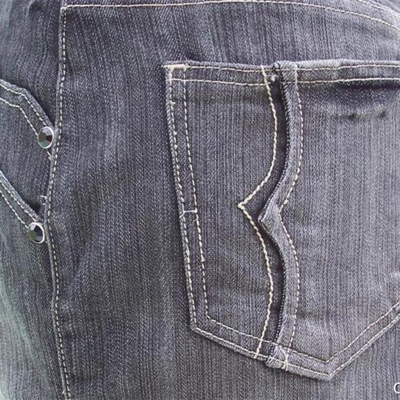 Cache Denim Black Gray Wash Rhinestone Stud Detail Skirt New Stretch $98 NWT - Picture 5 of 5